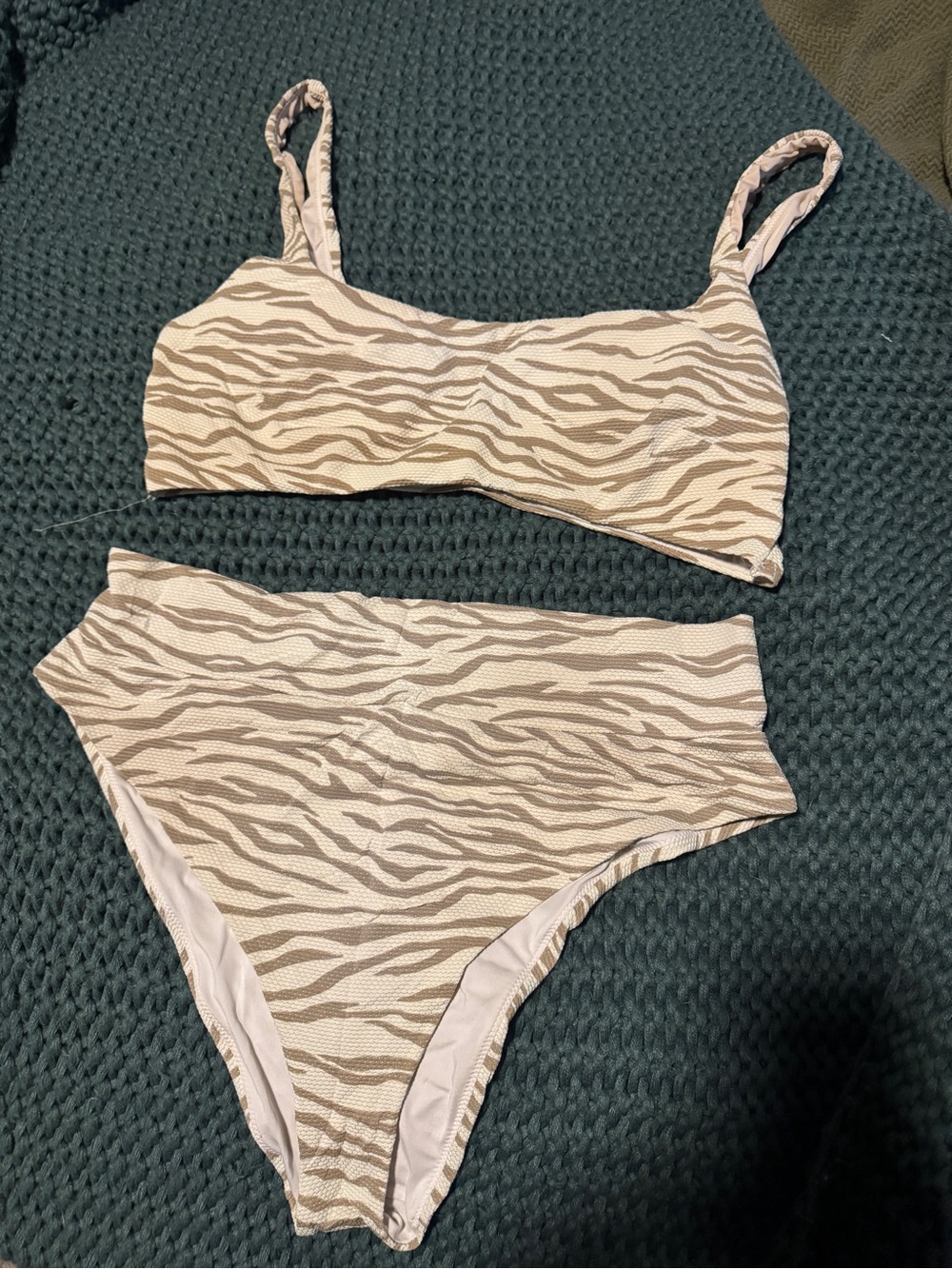 aerie brown zebra High-Cut Cheeky Bikini Bottom